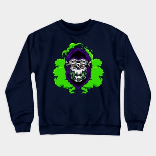 Gorilla with Gas Mask Illustration Crewneck Sweatshirt